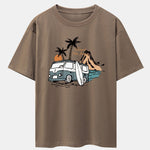 Car Island Print Drop Shoulder Oversize T-Shirt