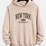 New York Slogan Print Relax Fit Hoodie