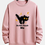 Angry Cat Print Relax Fit Sweatshirt