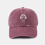 Smiling Face Pttern Versatile Casual Washed Cotton Baseball Cap