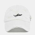 Retro Asher Embroidery Washed Distressed Baseball Cap