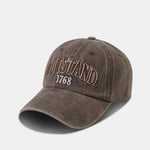 Three Dimensional Embroidered Washed Cotton Retro Casual Baseball Cap With Letters