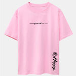 Rose With Slogan Print Drop Shoulder Oversize T-Shirt