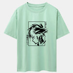 Japanese Comic Male Print Drop Shoulder Oversize T-Shirt