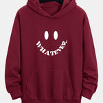 Smiley Face Slogan Print Relax Fit Hoodie