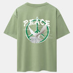 Dove With Peace Symbol Back Print Drop Shoulder Oversize T-Shirt