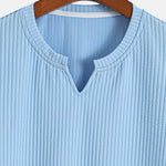 Muscle Fit Notch Ribbed Arc Hem T-Shirt