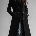 Casual Classic Thickened Pocket Midi Woolen Coat