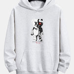 Robot Bear Print Relax Fit Hoodie