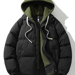 Contrast Zip Up Hooded Puffer Coat