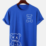 Line Shaped Bear Print T-Shirt