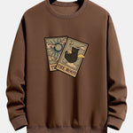 Sun Moon Cat Print Relax Fit Sweatshirt