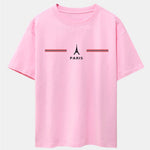 Paris Stripes Print Drop Shoulder Oversize T-Shirt