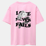 Rose Slogan Back Print Drop Shoulder Oversize T-Shirt