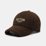Boston Embroidery Teddy Plush Baseball Cap