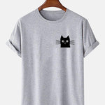 Cat Face Print T-Shirt