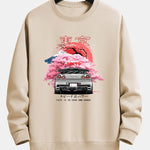 Tokyo Sakura Car Print Relax Fit Sweatshirt