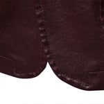 Men's Vintage Lapel Two Button Single Breasted Slim Fit PU Blazer