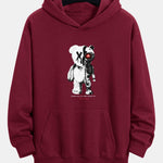 Robot Bear Print Relax Fit Hoodie