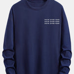 Long Sleeve Slogan Print Cotton T-Shirt