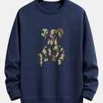 Camouflage Dissolving Bear Print Relax Fit Sweatshirt