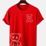 Line Shaped Bear Print T-Shirt