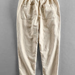 Linen Cotton Blend Cropped Pants