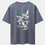Dove Slogan Back Print Drop Shoulder Oversize T-Shirt