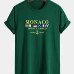Regular Fit Monaco Slogan Print Cotton T-Shirt