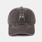 Sunglasses Cat Pattern Classic Retro Washed Distressed Cotton Baseball Cap