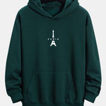 Paris Eiffel Tower Print Relax Fit Hoodie