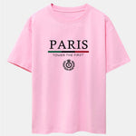 Paris Slogan Print Drop Shoulder Oversize T-Shirt