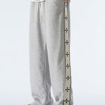 Relax Fit Cross Side Stripe Straight Leg Pants