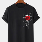 Splash Ink Rose Print T-Shirt