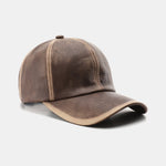Vintage PU Leather Distressed Baseball Cap
