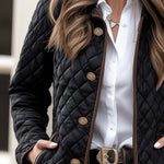 Casual Fashion Lapel Quilted Zippered Padded Jacket