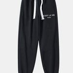 Paris Print Cotton Blend Jogger Pants