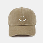 Smiling Face Pattern Neutral Casual Washed Cotton Baseball Cap
