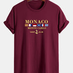 Regular Fit Monaco Slogan Print Cotton T-Shirt
