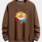 Graffiti Smiley Face Print Relax Fit Sweatshirt