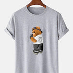 Selfie Bear Print Print T-Shirt