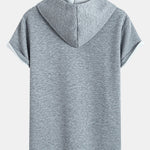 Striped Jacquard Hooded Arc Hem T-Shirt
