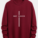 Long Sleeve Way Maker Stripe Print Cotton T-Shirt