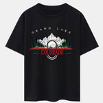 Colorado Mountain Print Drop Shoulder Oversize T-Shirt