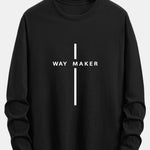 Long Sleeve Way Maker Stripe Print Cotton T-Shirt