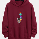 Planet Astronaut Print Relax Fit Hoodie