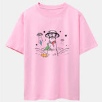 UFO Take Away Dinosaurs Print Drop Shoulder Oversize T-Shirt