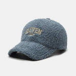 Eleven Embroidery Warm Teddy Plush Baseball Cap