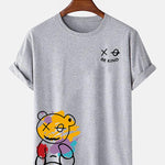 Regular Fit Graffiti Bear Print T-Shirt