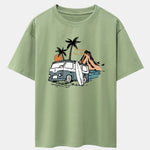 Car Island Print Drop Shoulder Oversize T-Shirt